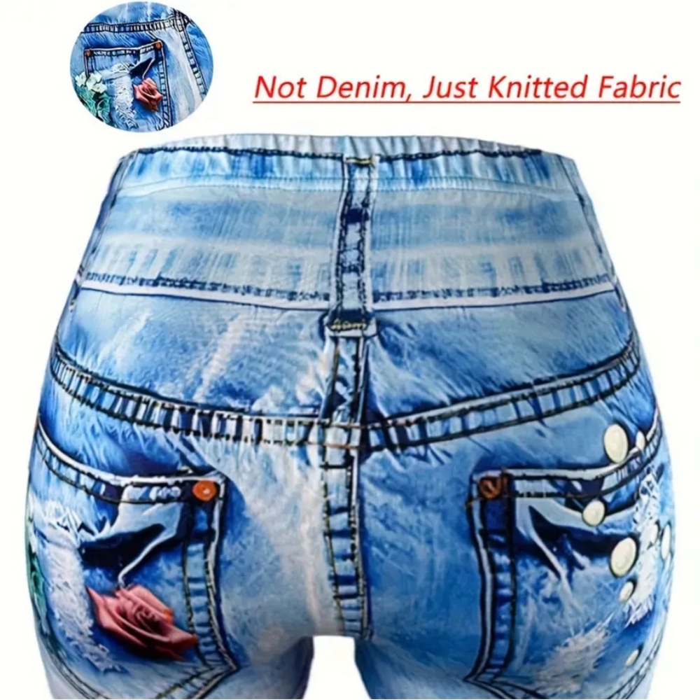 Fake Denim Shorts - Picture 3 of 4
